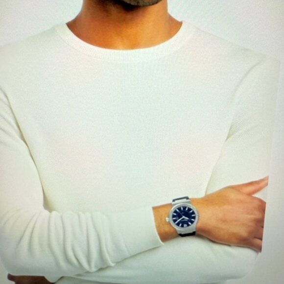 Ferragamo Men's F-80 Watch Classic Blue Leather Strap Blue Dial 42mm & Watch Box - Picture 10 of 13